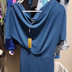 Alexia Admor Teal Draped Dress